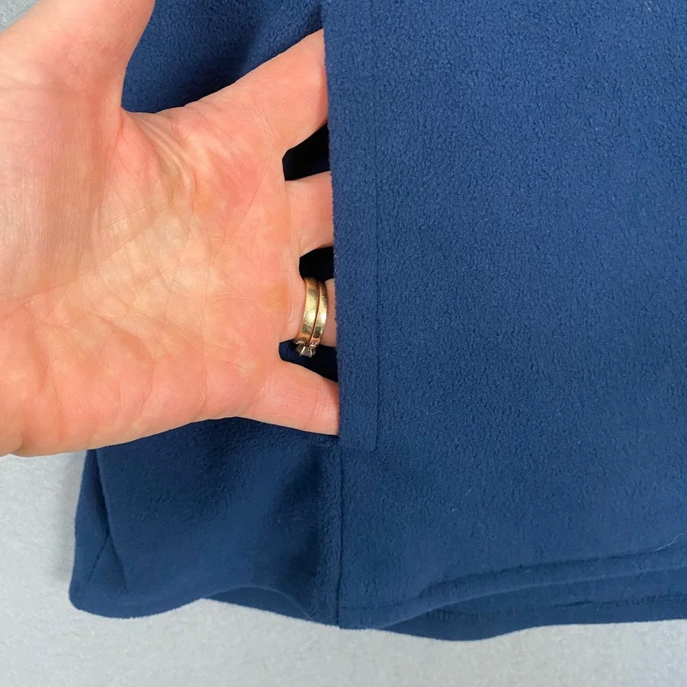 Eddie Bauer Womens Navy Blue Quarter Zip Fleece Pullover Jacket Size‎ Medium